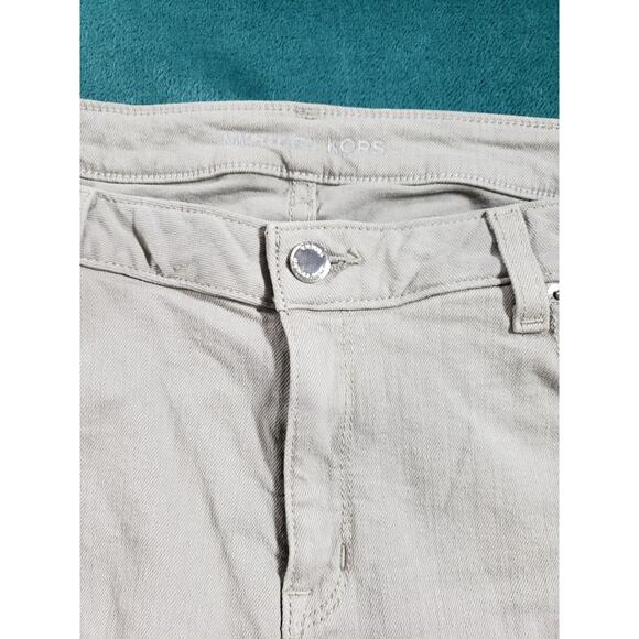 Micahel Kors Jeans Size 12 Womens Gray Pants Denim Logo Mid Rise Straight - Picture 7 of 13